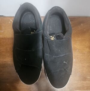 WOMEN WEDGE Puma Black Sneakers with Velcro Closure